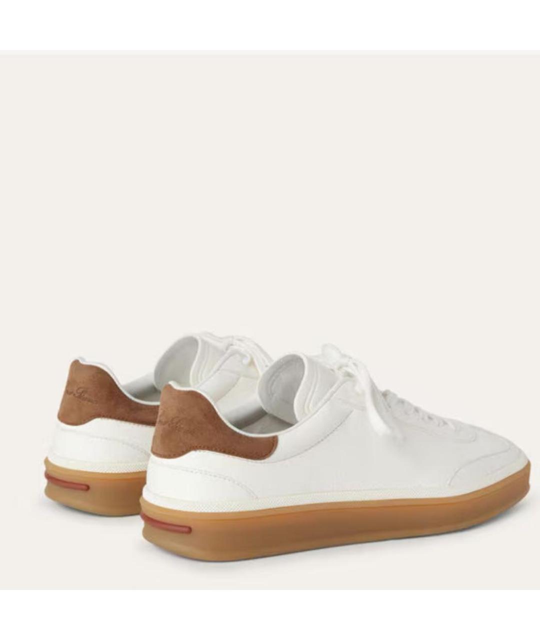 LORO PIANA Белые кожаные кеды, фото 3