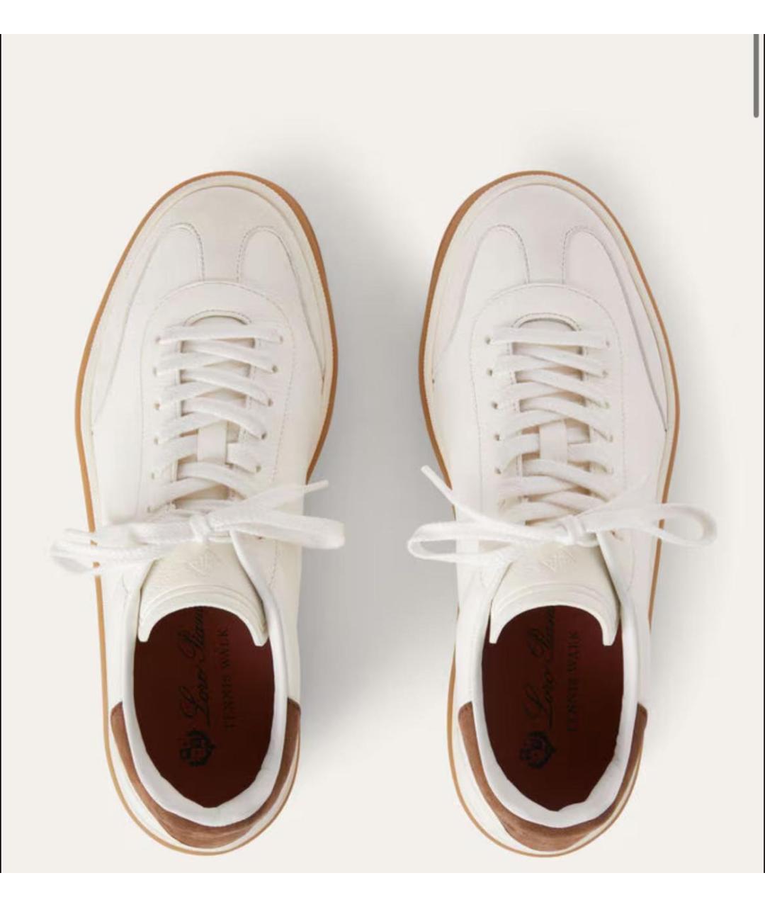 LORO PIANA Белые кожаные кеды, фото 4