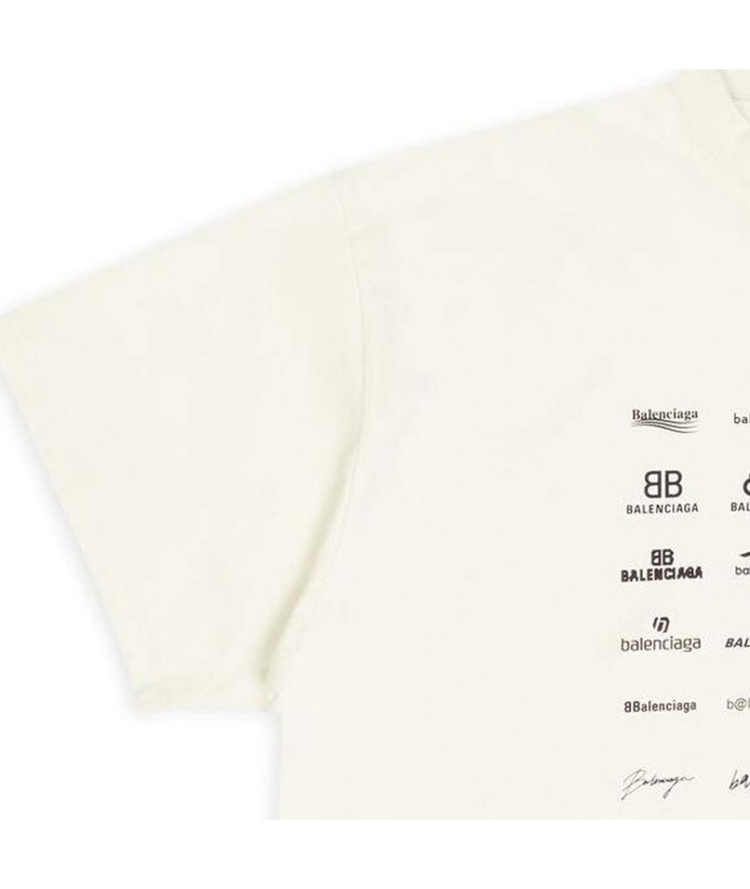 BALENCIAGA Белая хлопковая футболка, фото 4