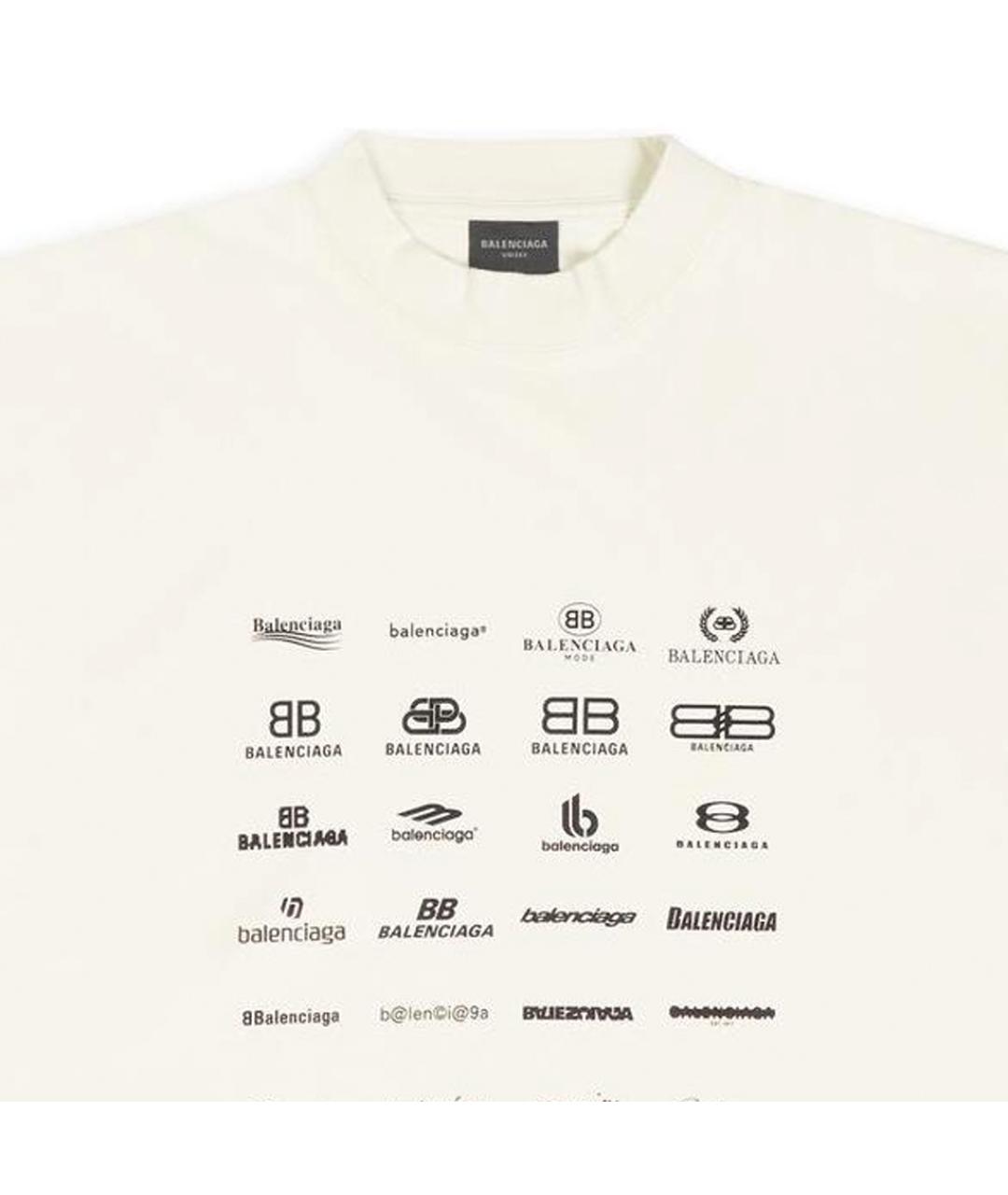 BALENCIAGA Белая хлопковая футболка, фото 5