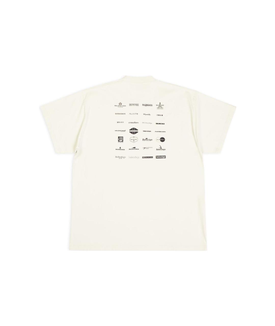 BALENCIAGA Белая хлопковая футболка, фото 2
