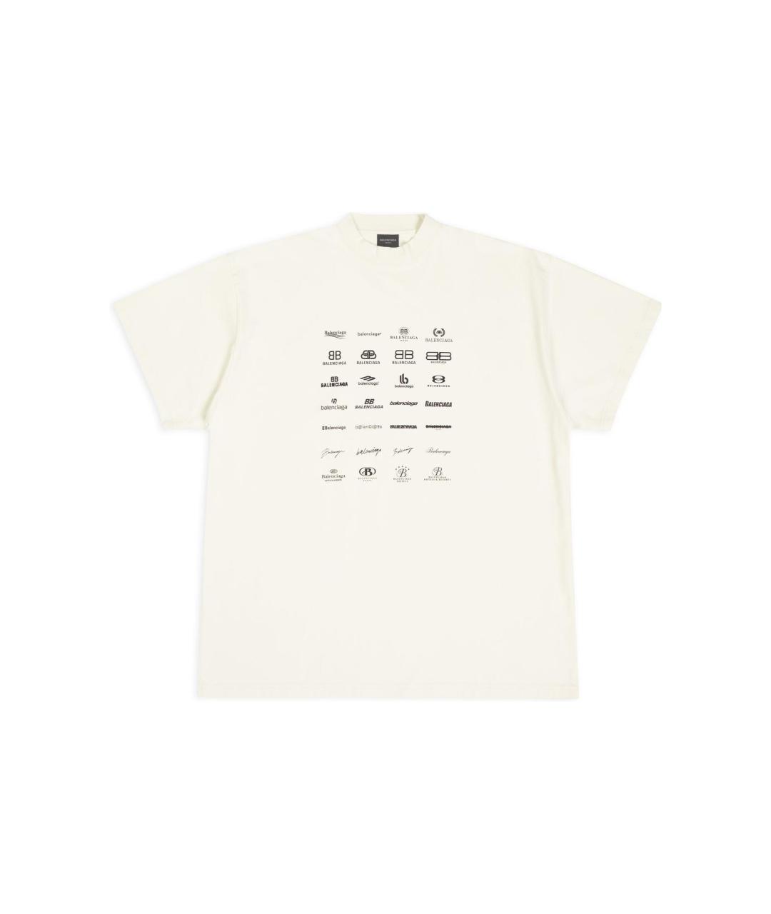 BALENCIAGA Белая хлопковая футболка, фото 1
