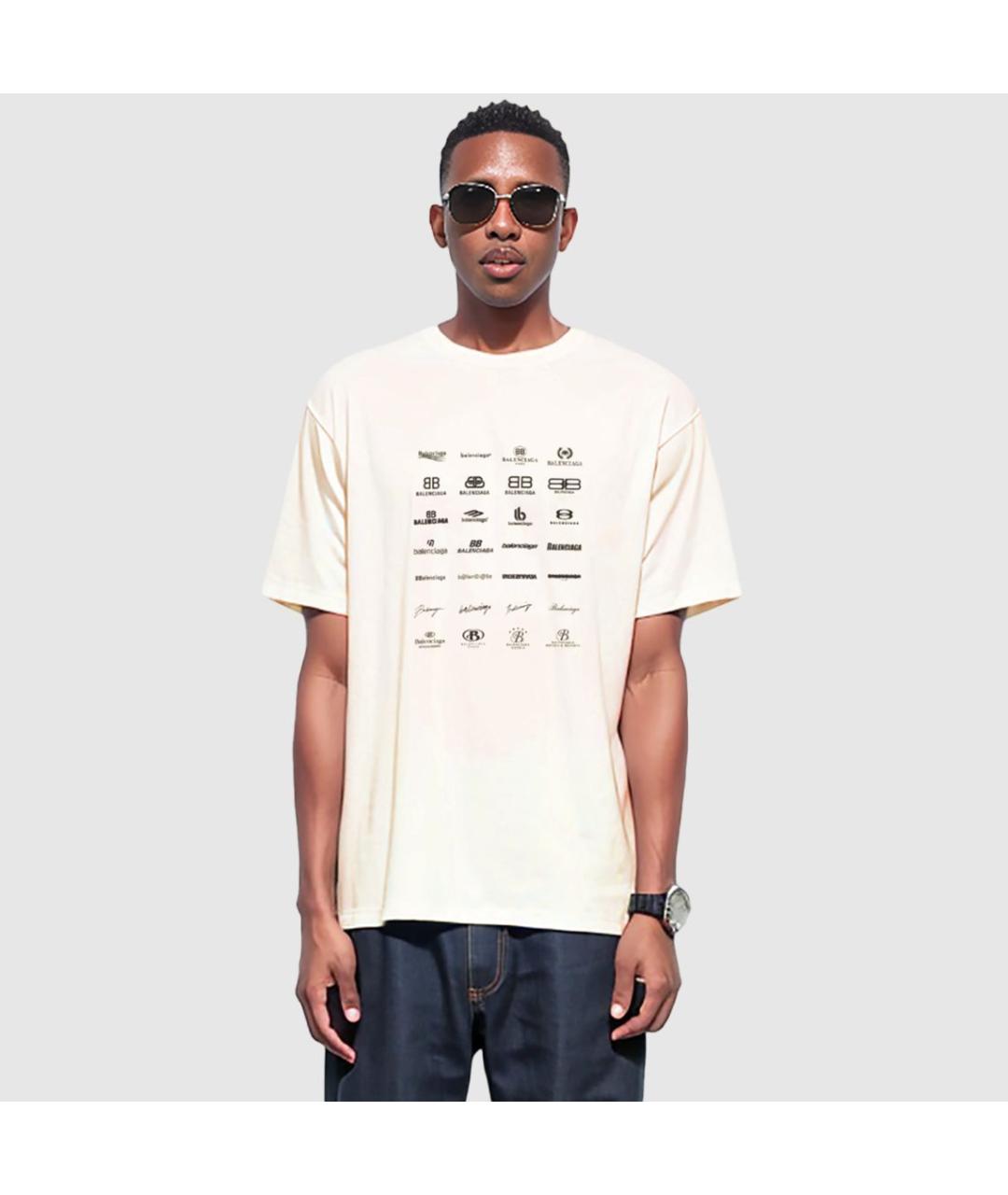 BALENCIAGA Белая хлопковая футболка, фото 6