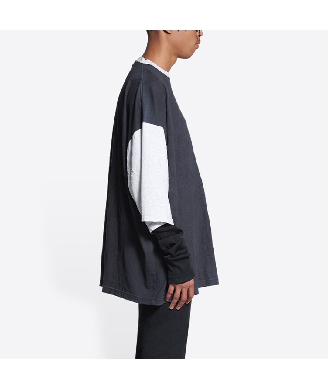 BALENCIAGA Антрацитовая хлопковая футболка, фото 6