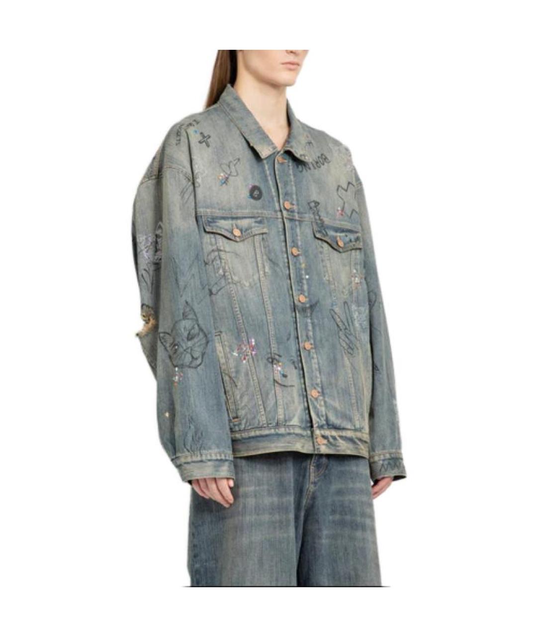 BALENCIAGA Синяя хлопковая куртка, фото 5