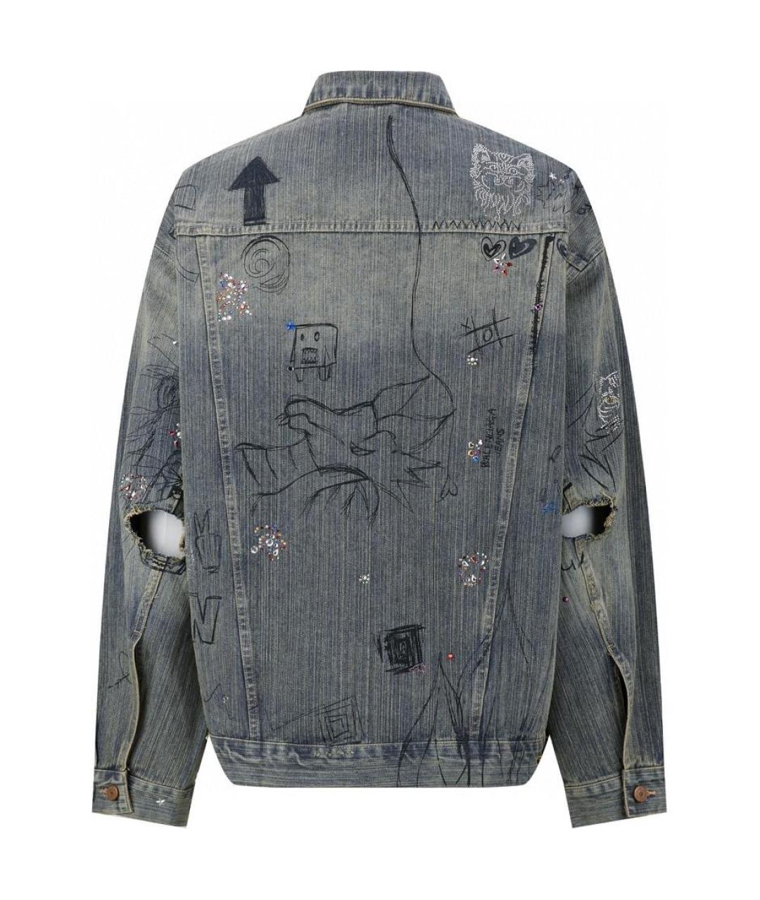 BALENCIAGA Синяя хлопковая куртка, фото 2