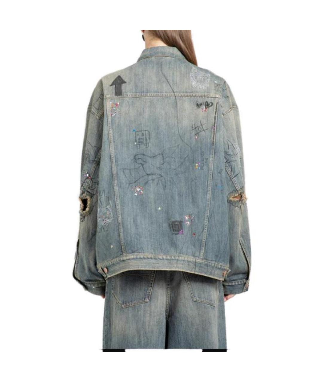 BALENCIAGA Синяя хлопковая куртка, фото 4