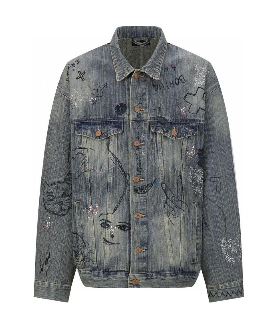 BALENCIAGA Синяя хлопковая куртка, фото 1