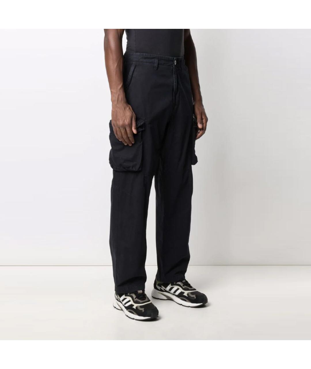 STONE ISLAND Черные хлопковые брюки чинос, фото 3