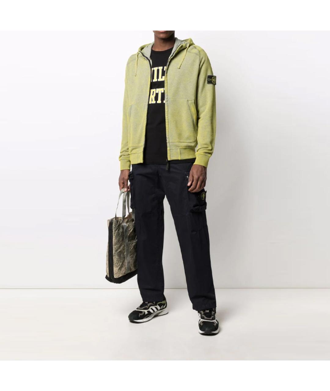 STONE ISLAND Черные хлопковые брюки чинос, фото 2