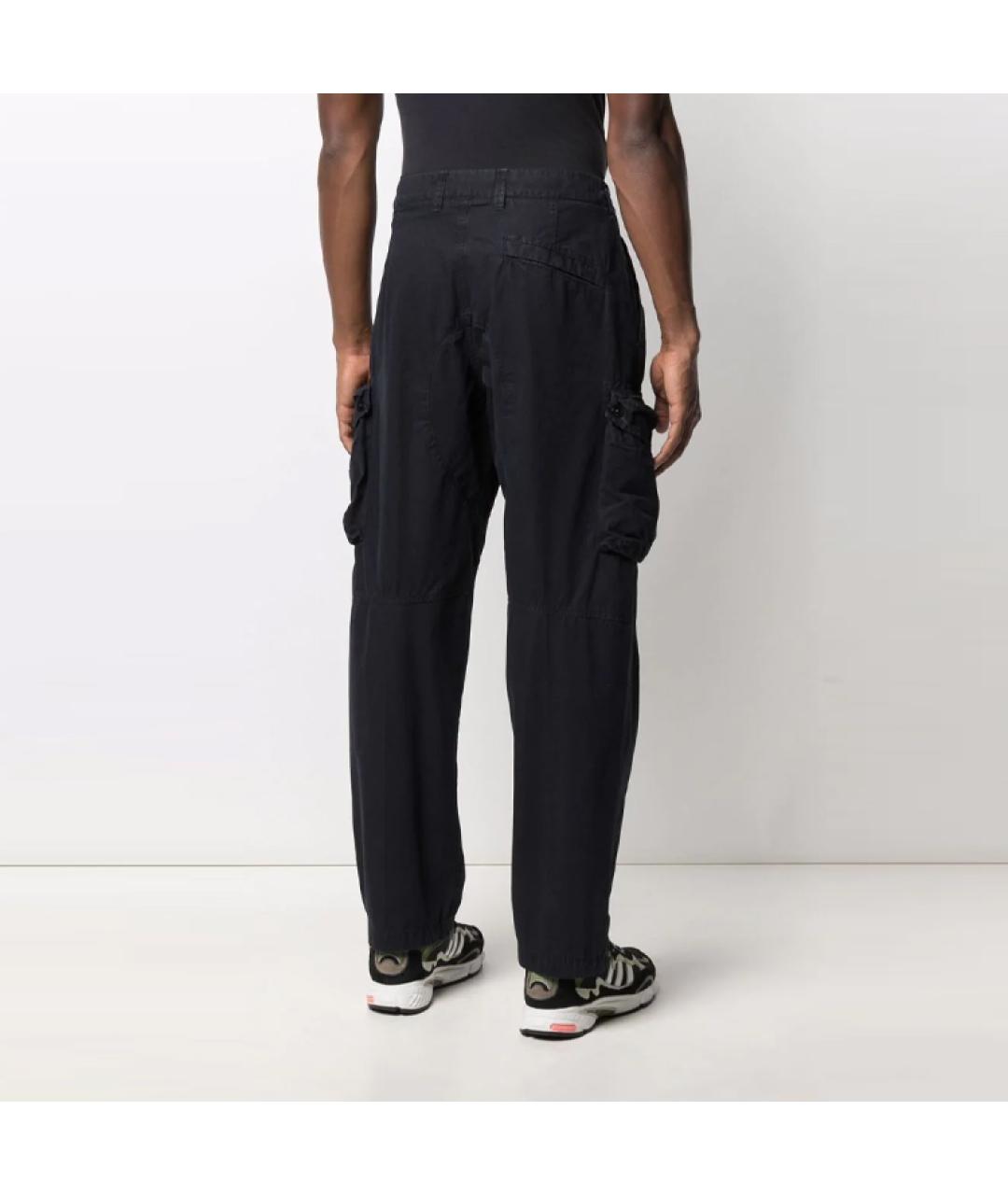 STONE ISLAND Черные хлопковые брюки чинос, фото 4