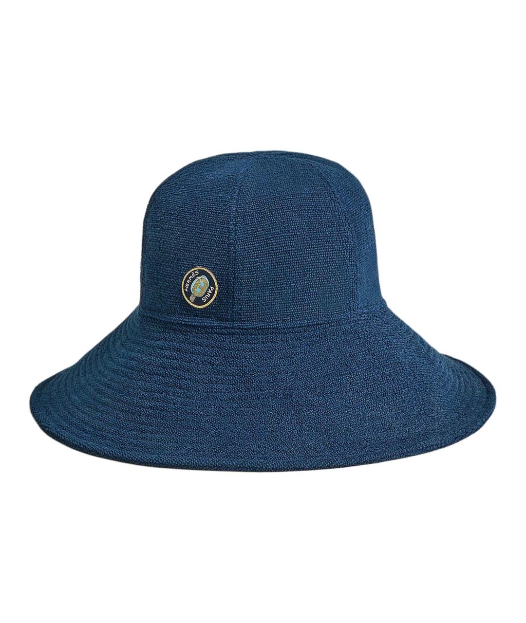HERMES Синяя хлопковая панама, фото 1