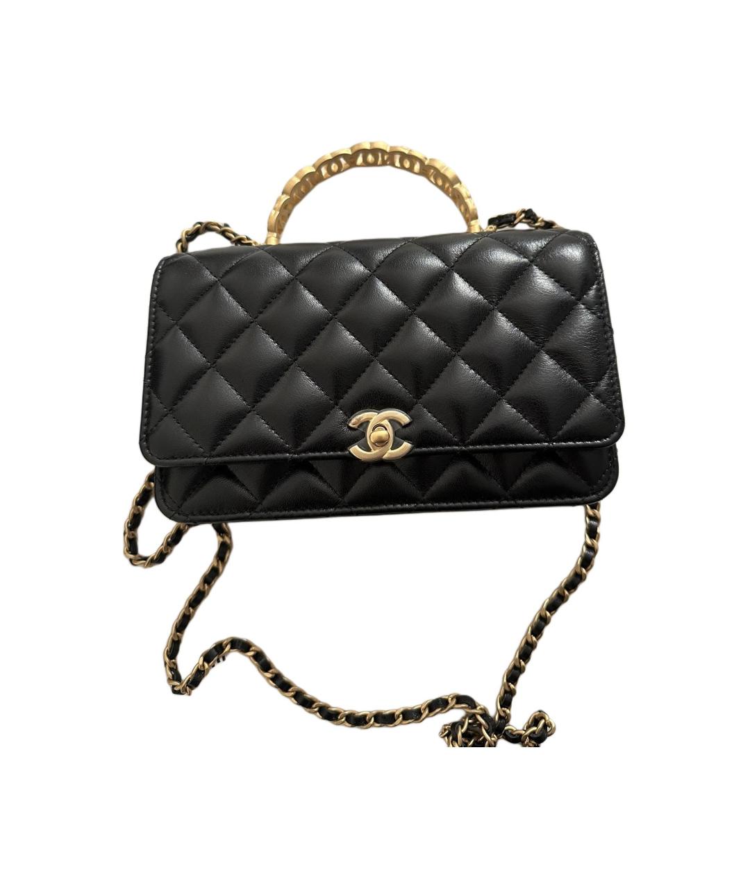 CHANEL Черная кожаная сумка через плечо, фото 1