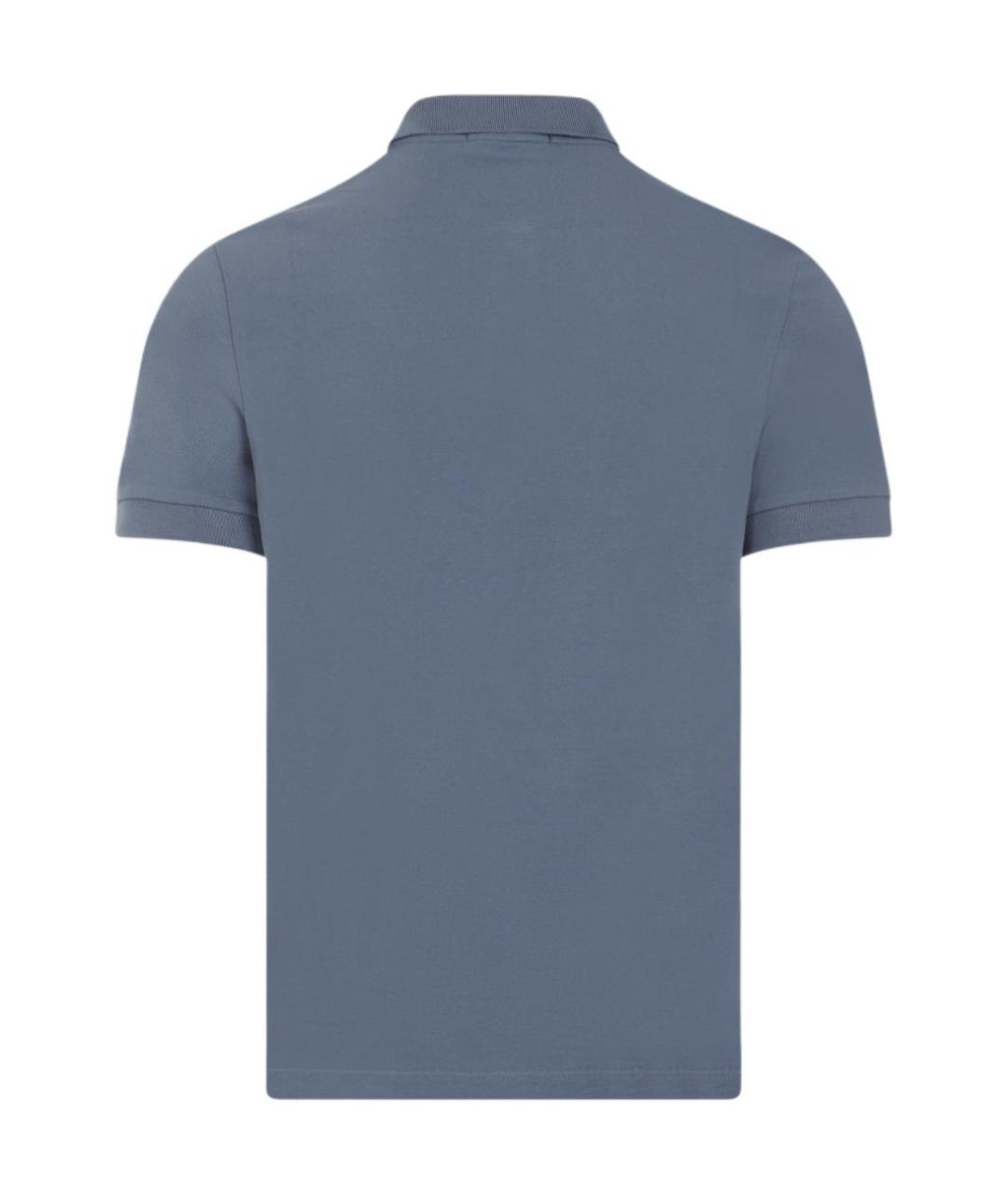 STONE ISLAND Синее хлопковое поло с коротким рукавом, фото 2