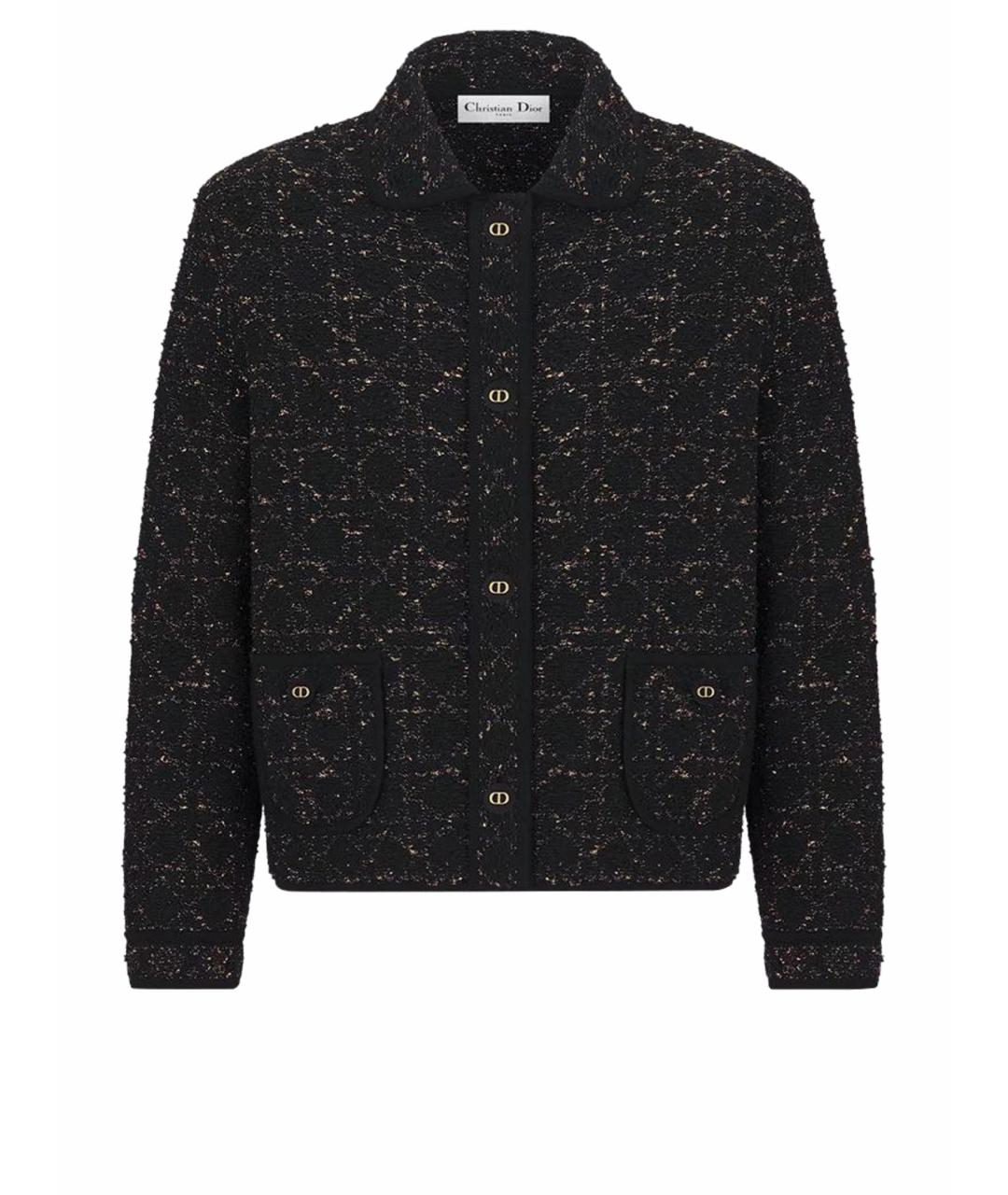 CHRISTIAN DIOR Черный твидовый жакет/пиджак, фото 1