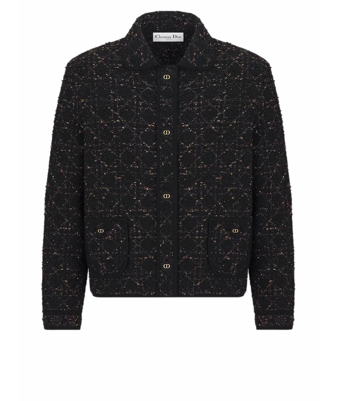 CHRISTIAN DIOR Черный твидовый жакет/пиджак, фото 5
