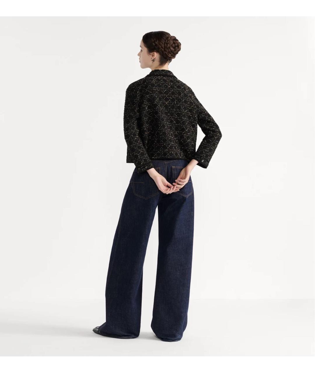 CHRISTIAN DIOR Черный твидовый жакет/пиджак, фото 3