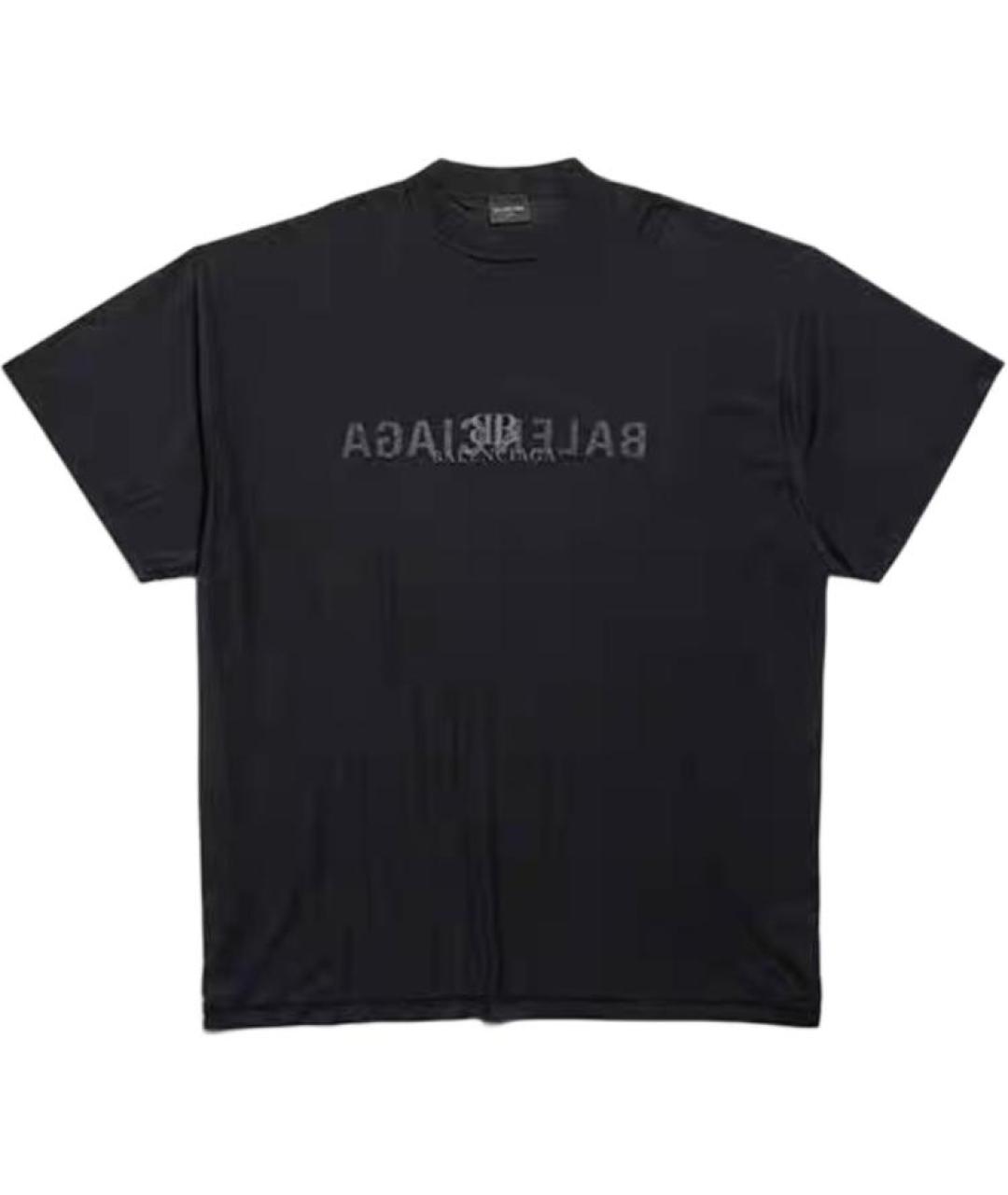 BALENCIAGA Черная хлопковая футболка, фото 1