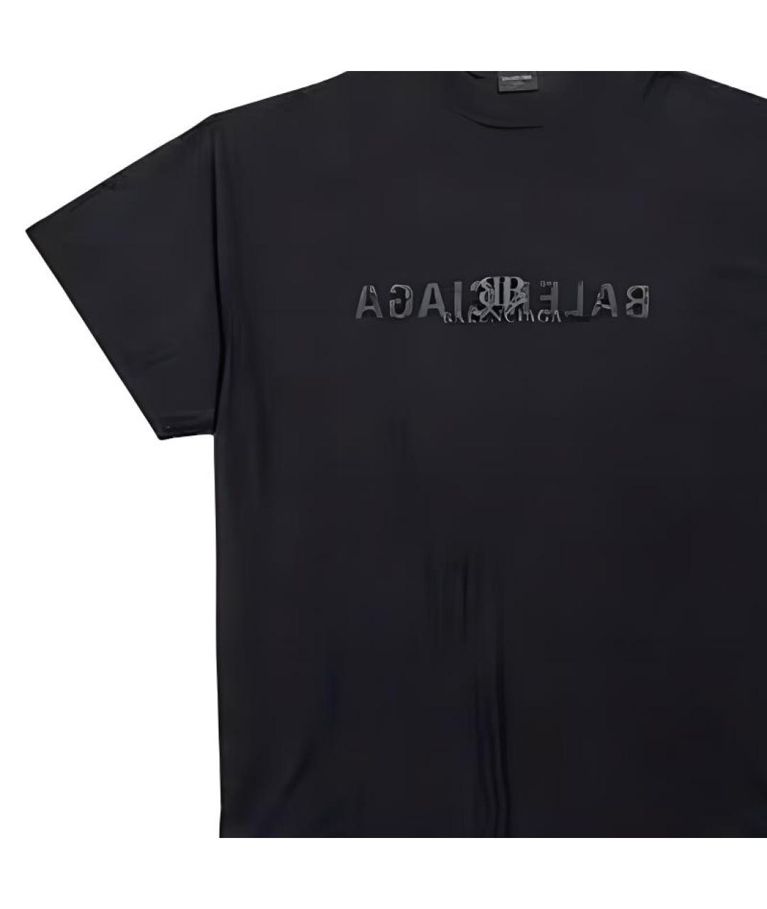 BALENCIAGA Черная хлопковая футболка, фото 5