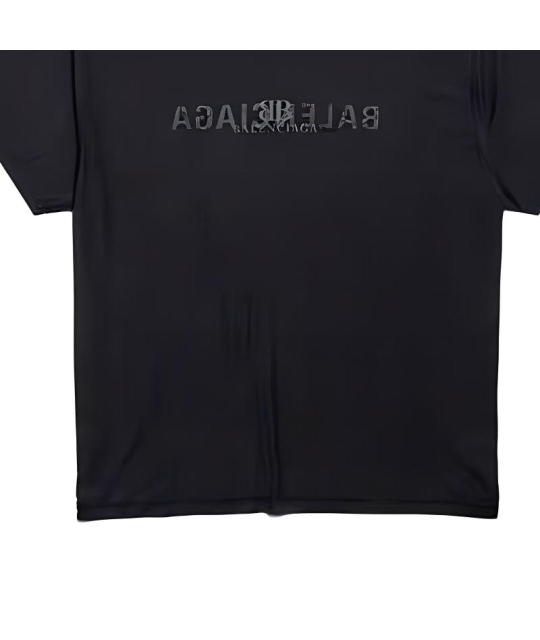 BALENCIAGA Черная хлопковая футболка, фото 6