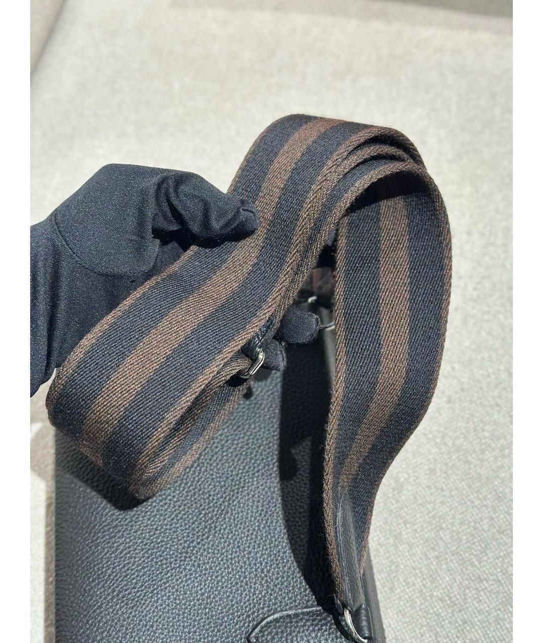 HERMES Черная кожаная сумка на плечо, фото 7