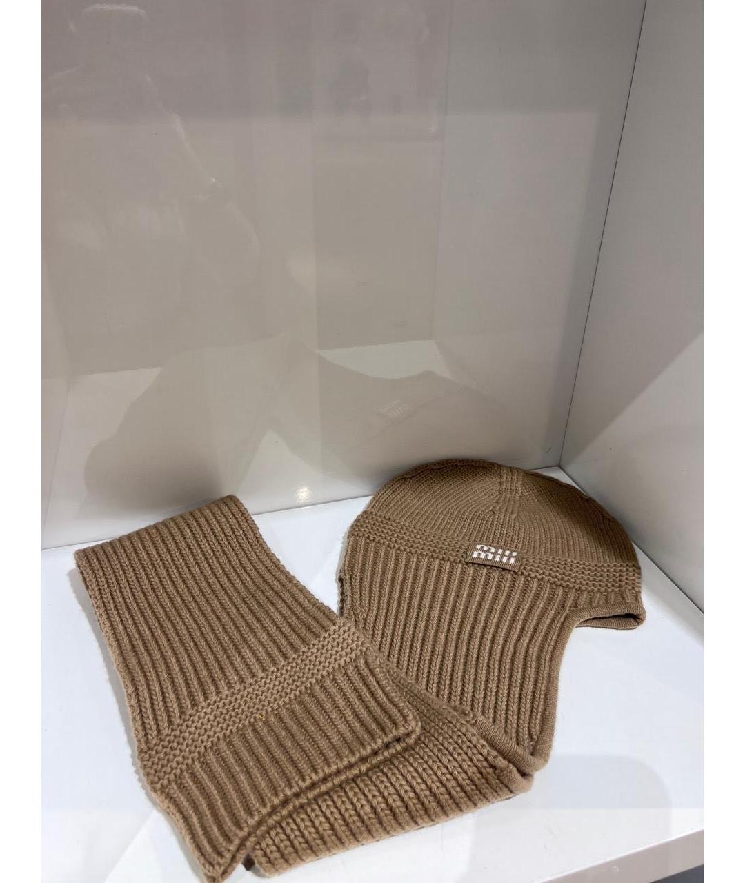 MIU MIU Коричневая шапка, фото 3