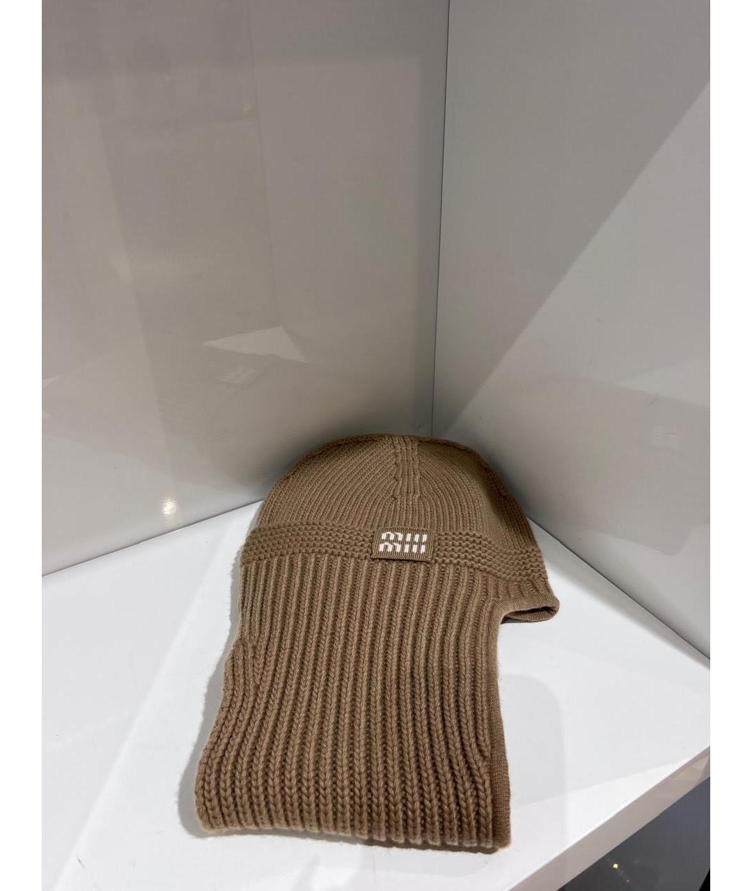 MIU MIU Коричневая шапка, фото 2