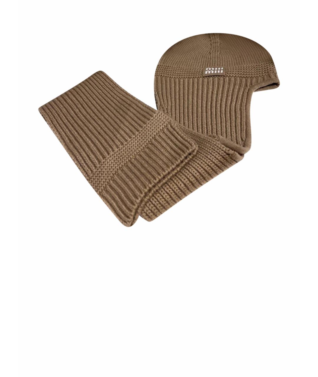 MIU MIU Коричневая шапка, фото 1