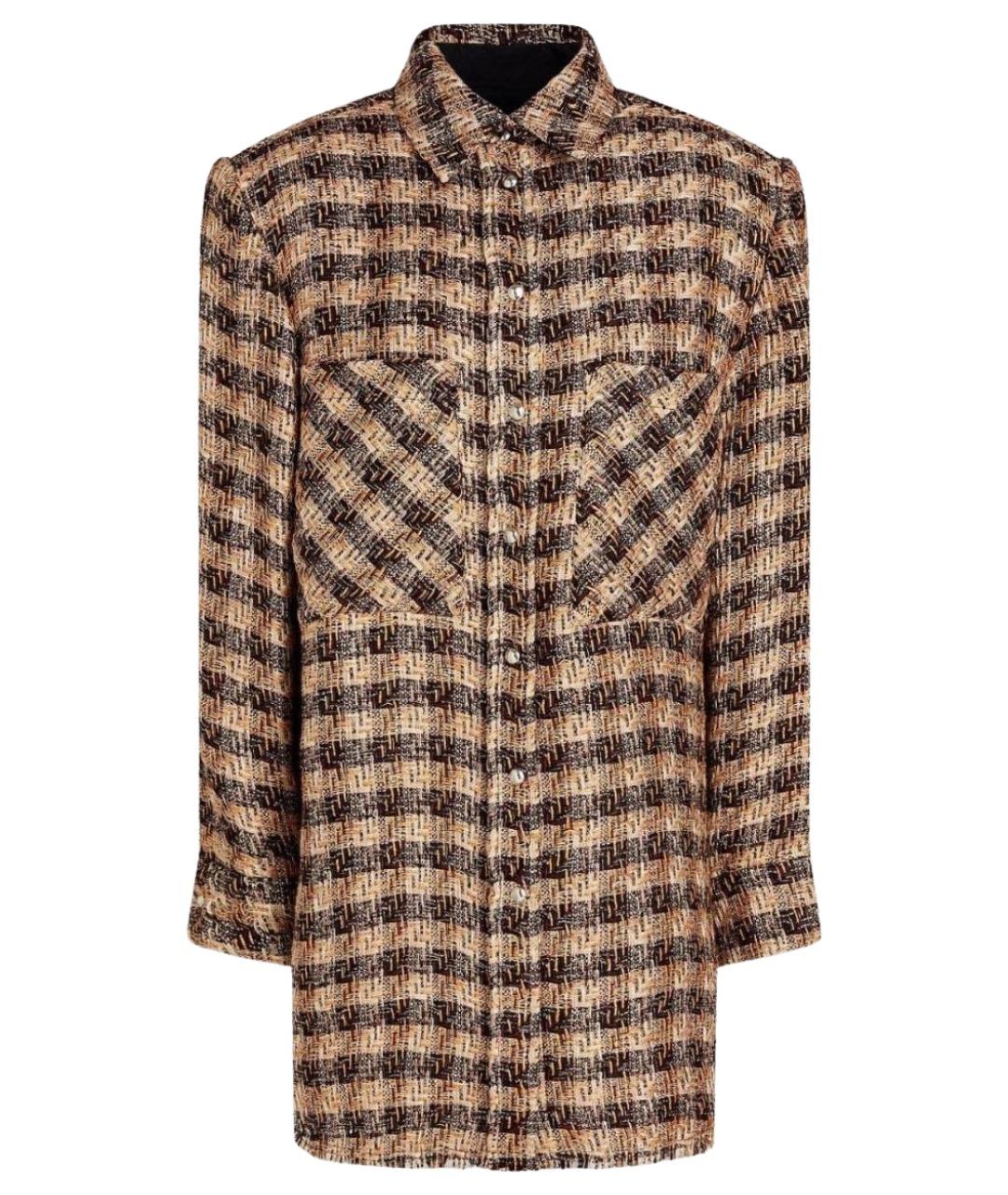 IRO Коричневая твидовая рубашка, фото 1