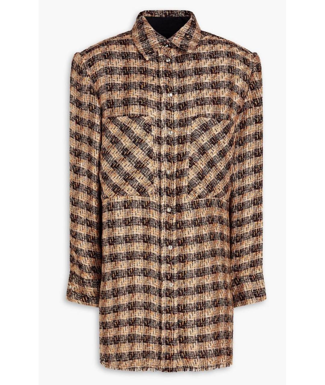 IRO Коричневая твидовая рубашка, фото 9