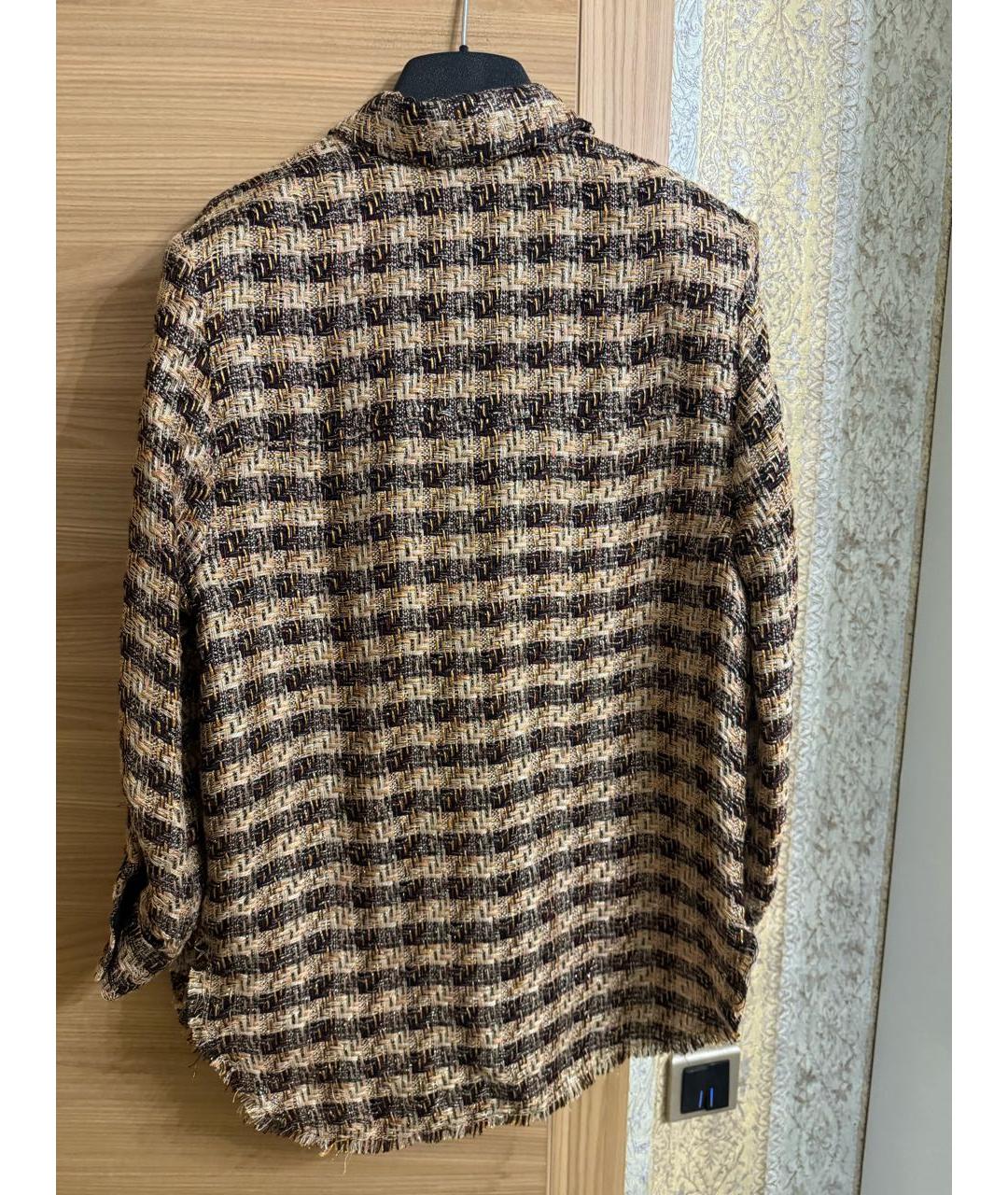 IRO Коричневая твидовая рубашка, фото 6