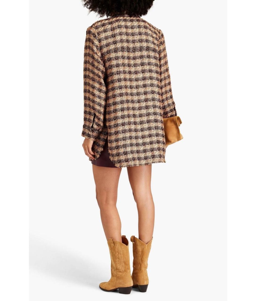 IRO Коричневая твидовая рубашка, фото 8