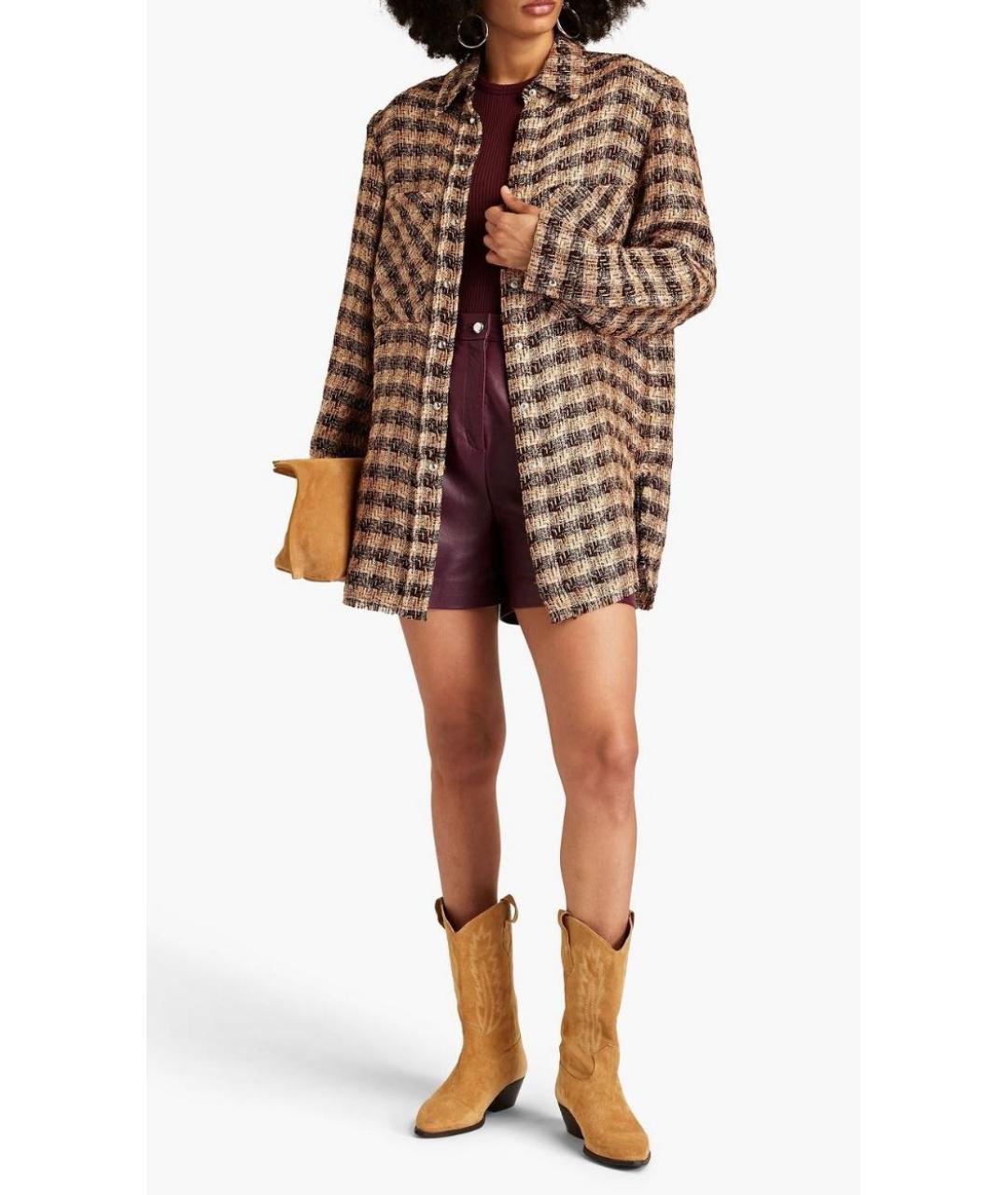 IRO Коричневая твидовая рубашка, фото 7