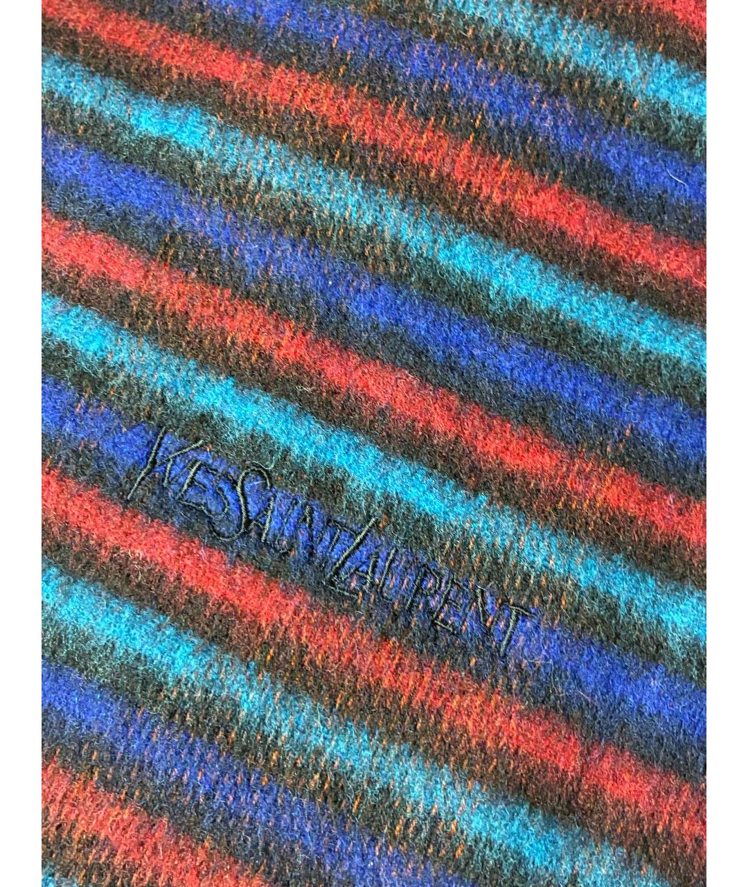 SAINT LAURENT Мульти шерстяной шарф, фото 3