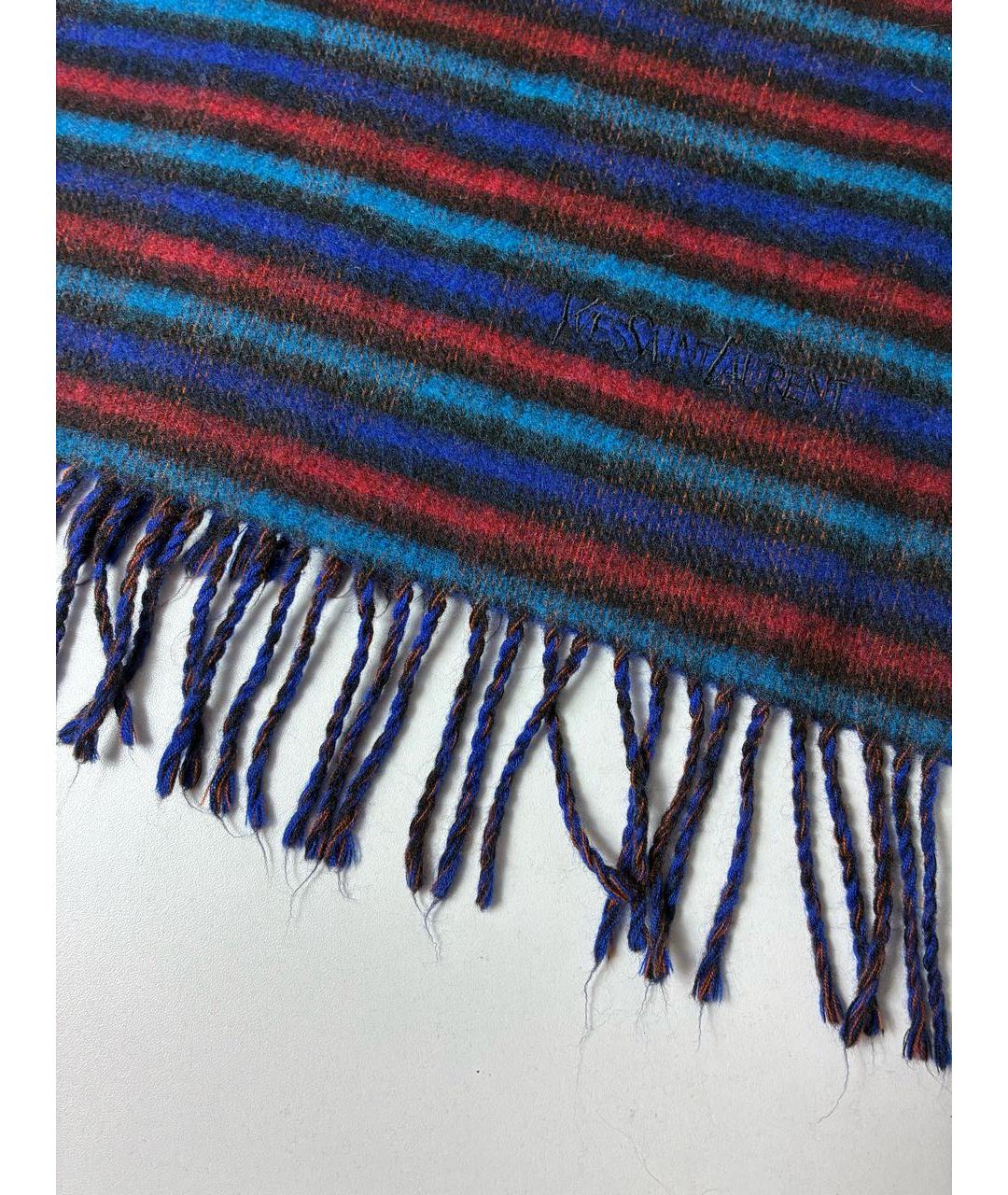 SAINT LAURENT Мульти шерстяной шарф, фото 6