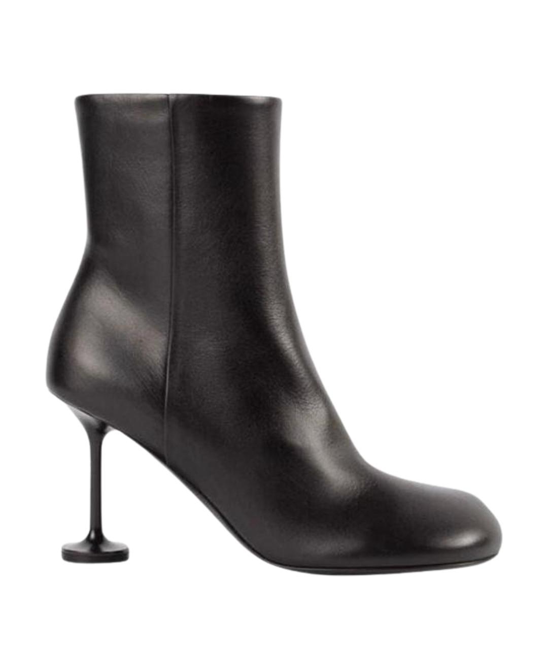 BALENCIAGA Черные кожаные ботильоны, фото 1