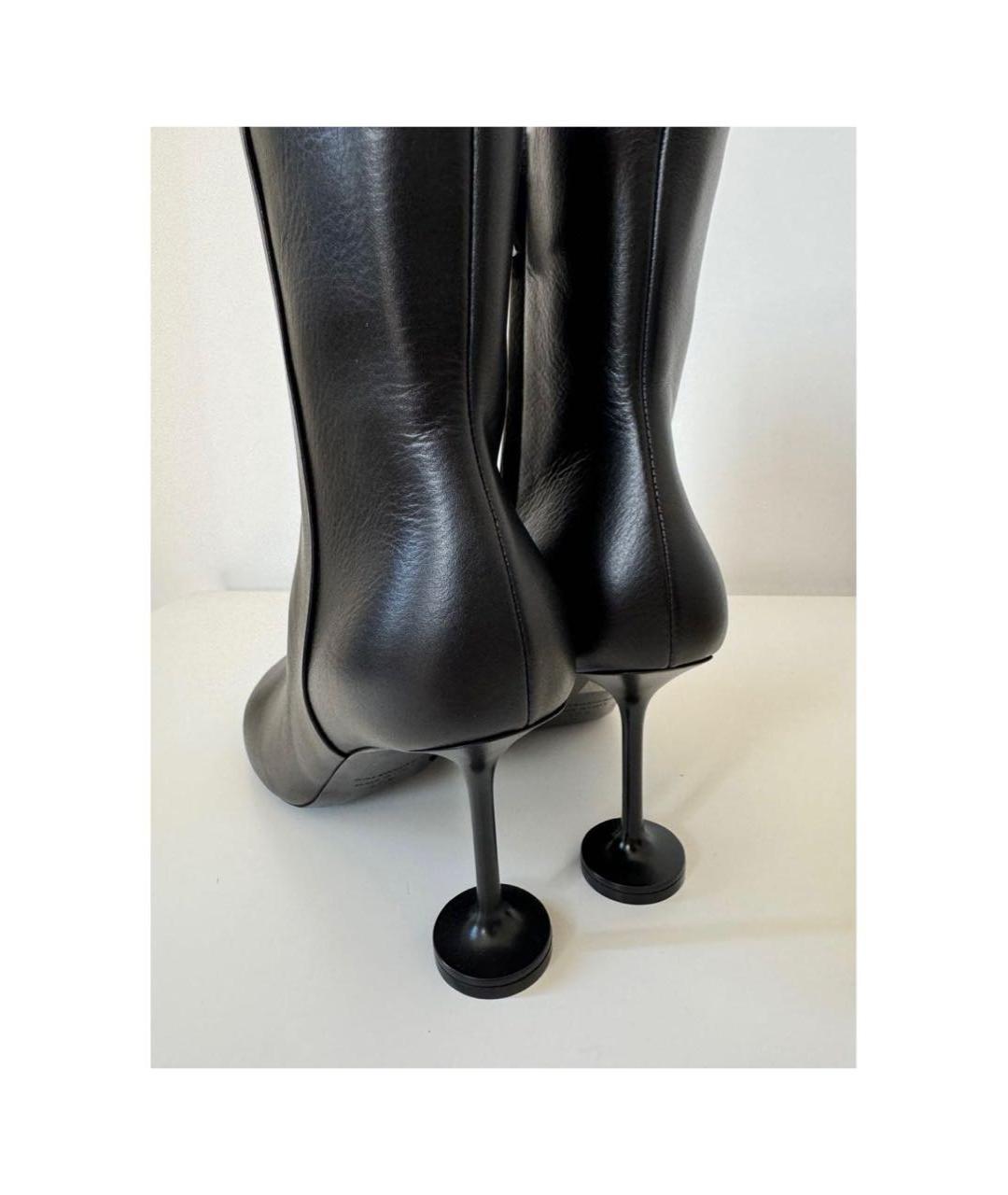 BALENCIAGA Черные кожаные ботильоны, фото 2