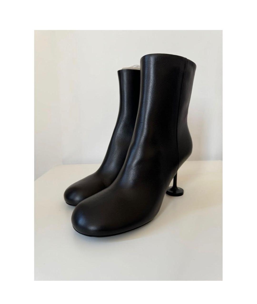 BALENCIAGA Черные кожаные ботильоны, фото 3