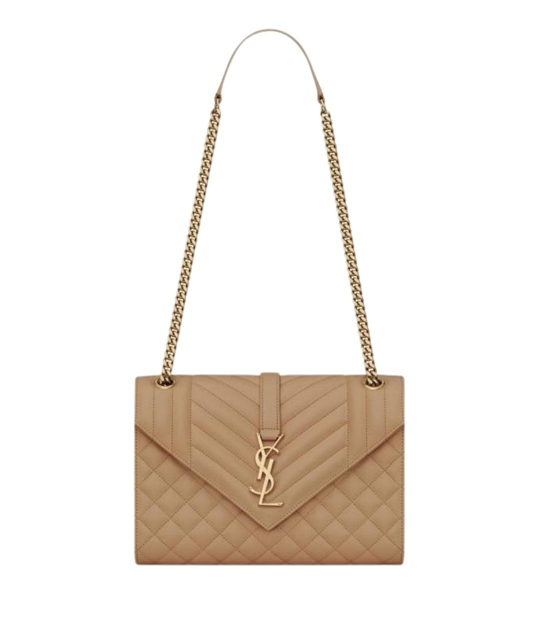 SAINT LAURENT Коричневая кожаная сумка через плечо, фото 1