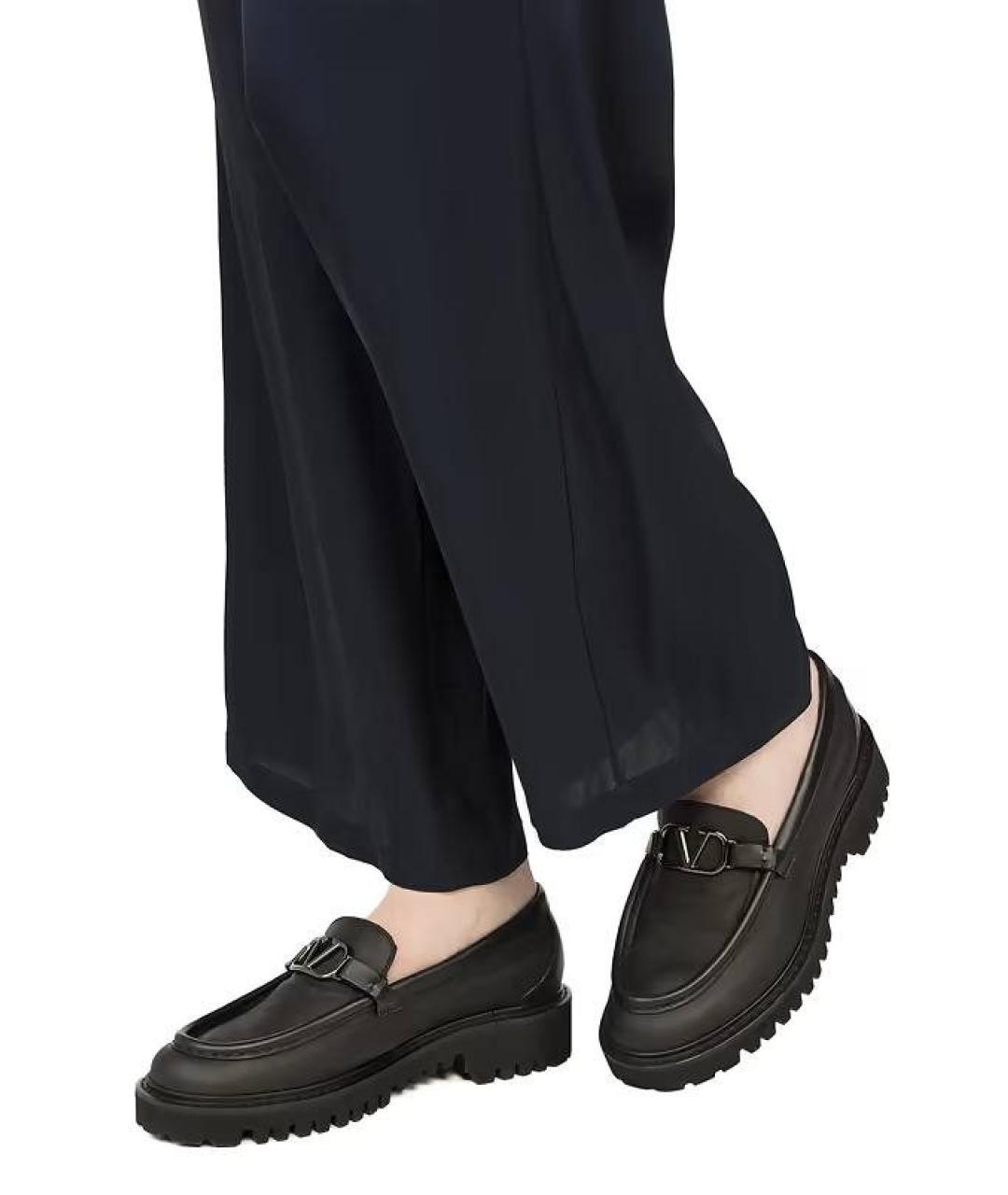 VALENTINO Черные кожаные лоферы, фото 8