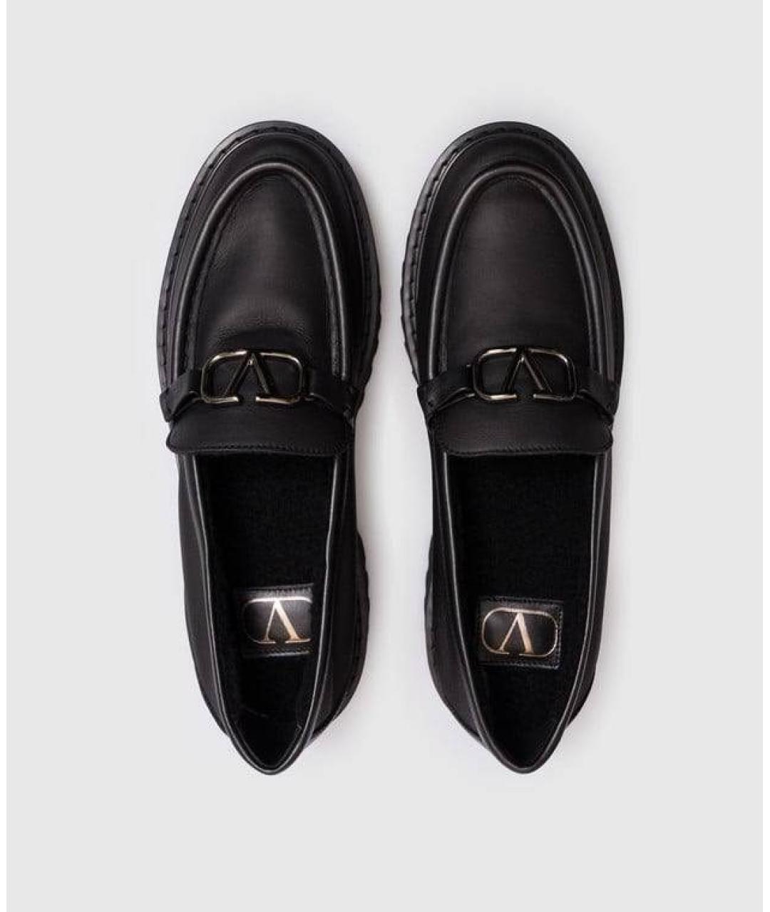 VALENTINO Черные кожаные лоферы, фото 3