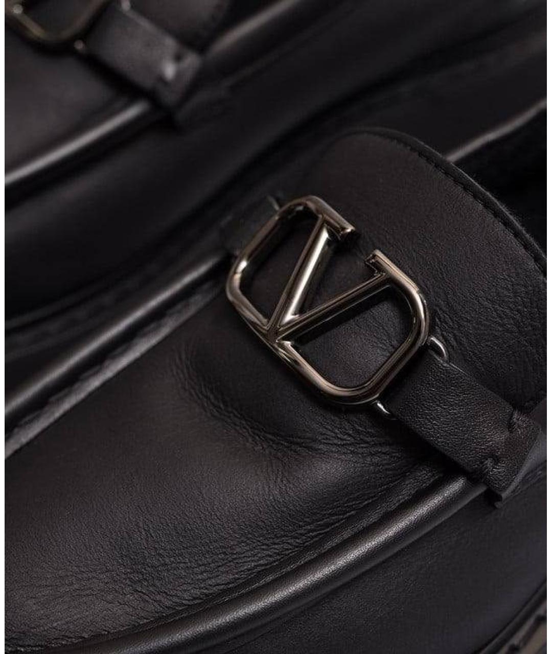 VALENTINO Черные кожаные лоферы, фото 4