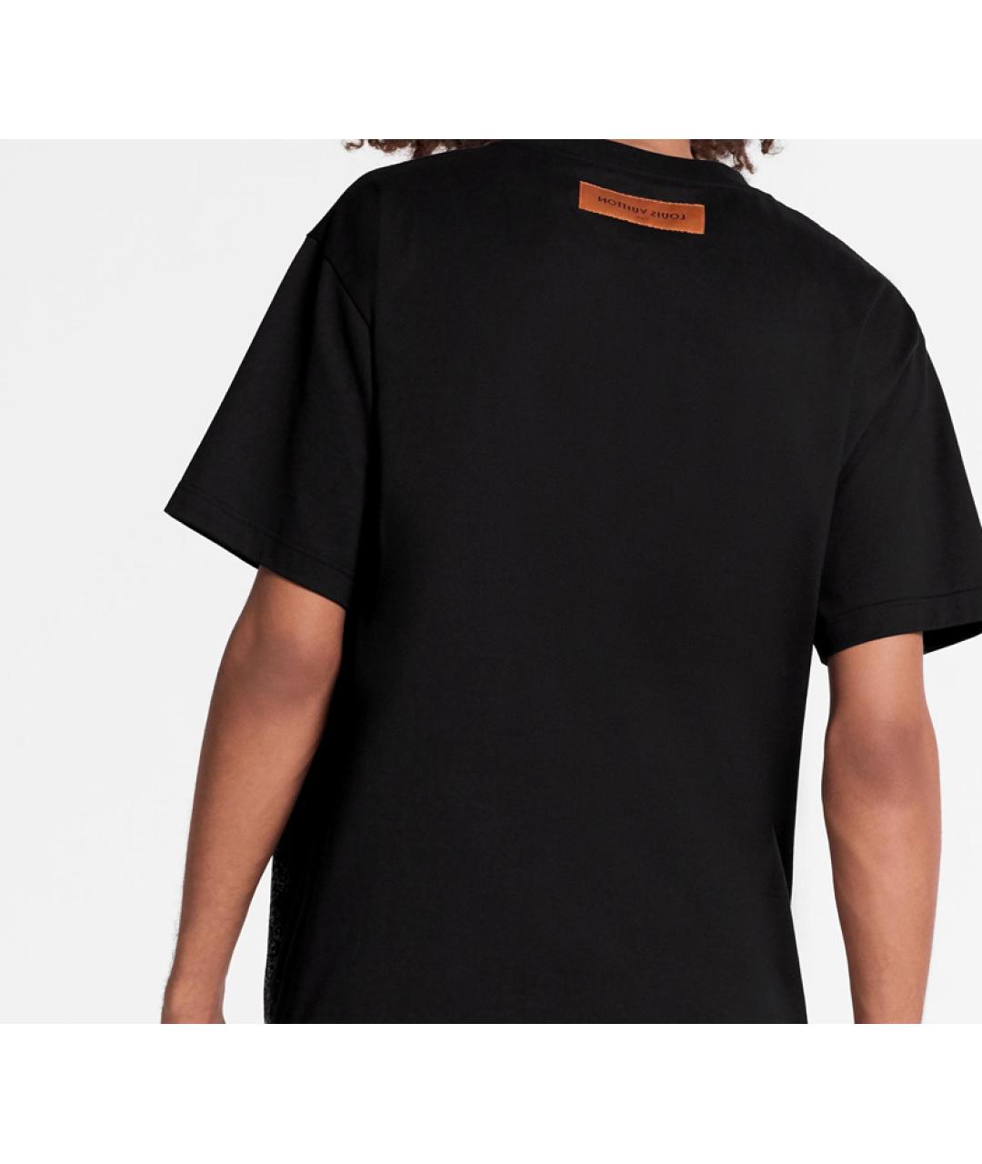 LOUIS VUITTON Черная хлопковая футболка, фото 2