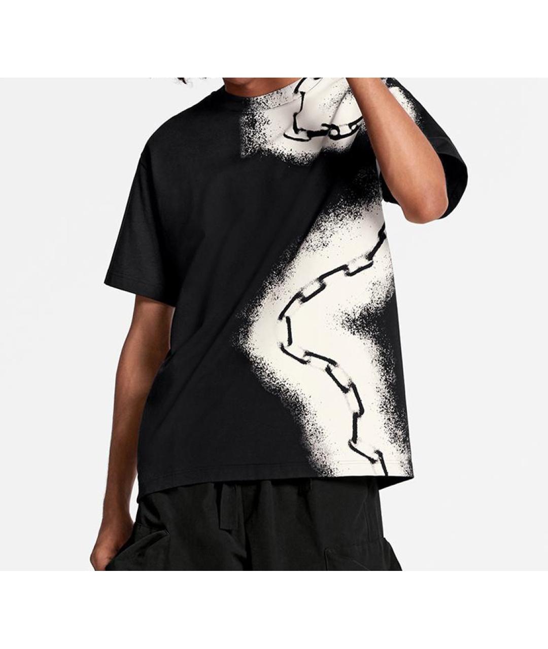 LOUIS VUITTON Черная хлопковая футболка, фото 4