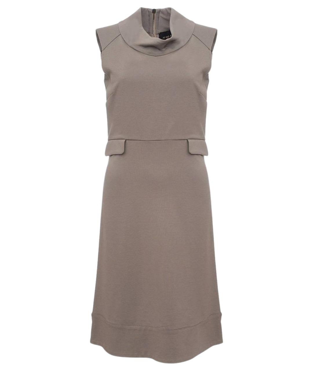 JO NO FUI Бежевое вискозное повседневное платье, фото 10