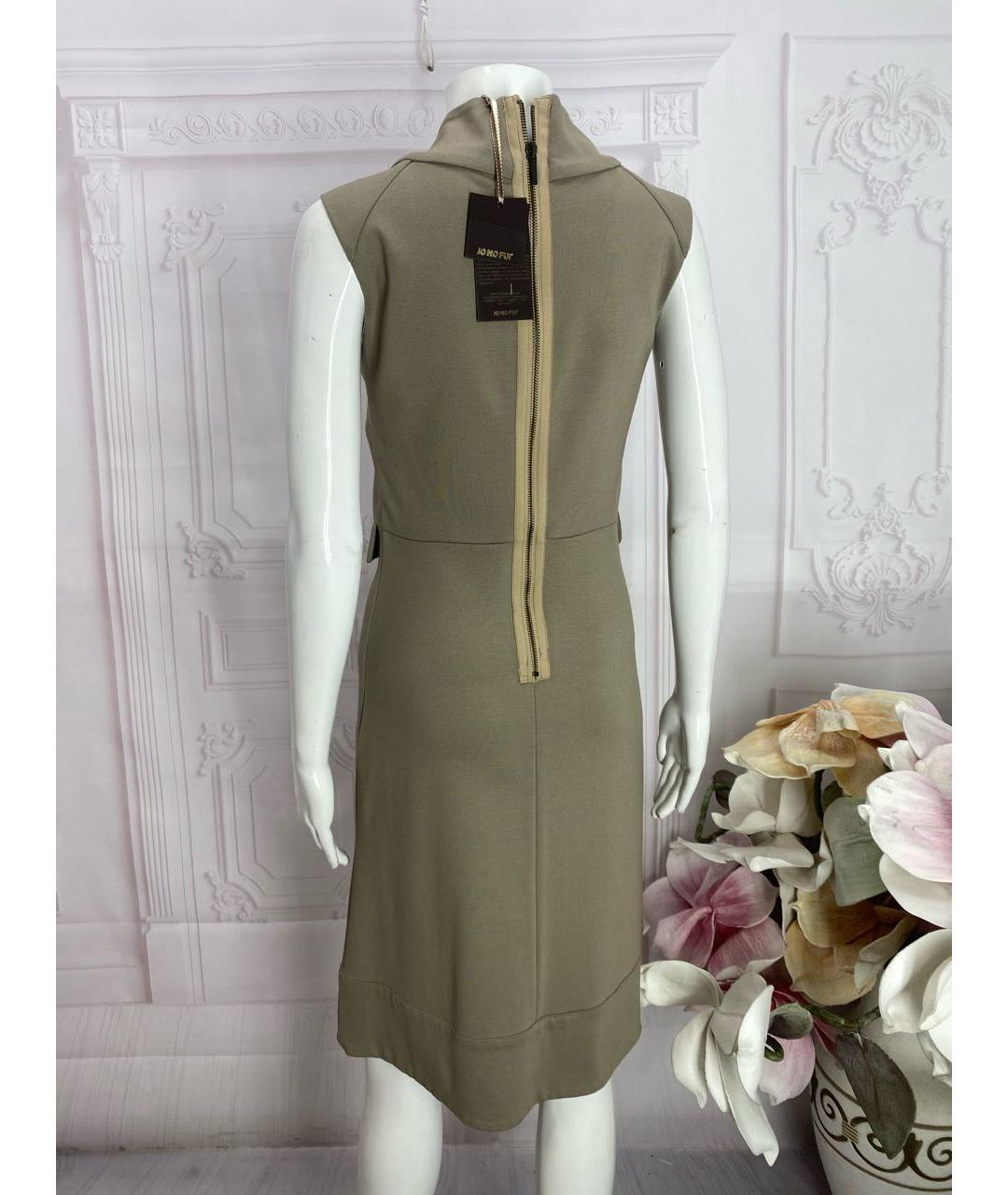 JO NO FUI Бежевое вискозное повседневное платье, фото 8