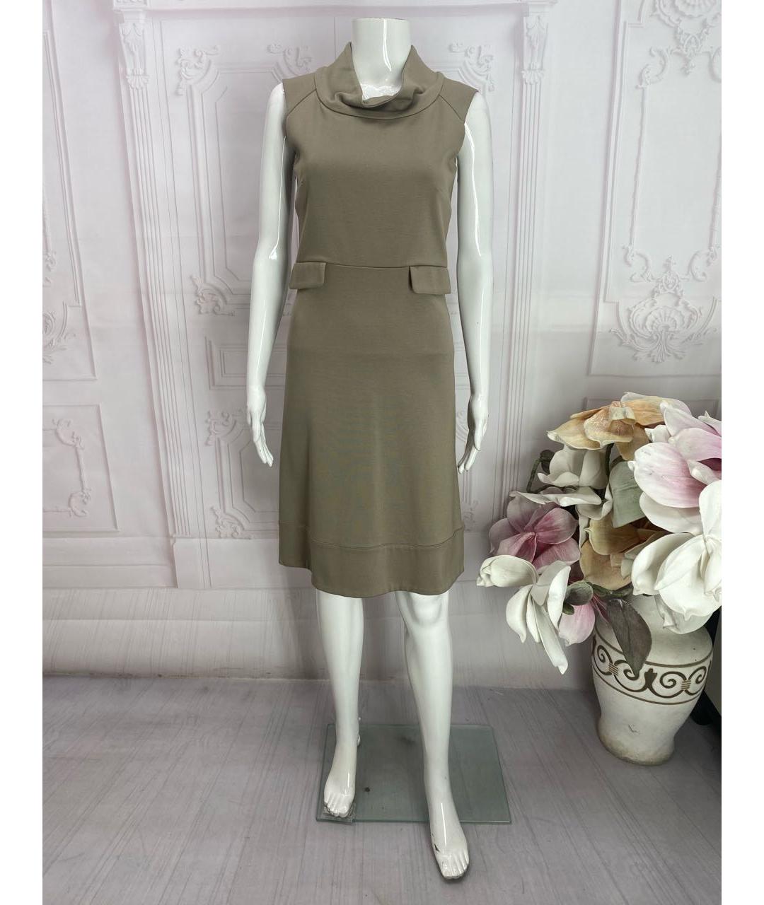 JO NO FUI Бежевое вискозное повседневное платье, фото 6