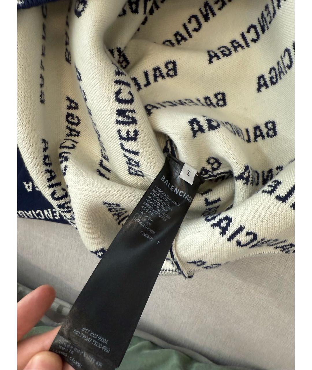 BALENCIAGA Темно-синий хлопковый джемпер / свитер, фото 4