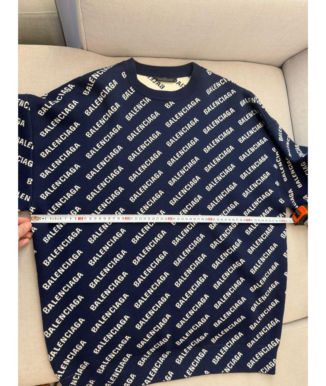 BALENCIAGA Темно-синий хлопковый джемпер / свитер, фото 5