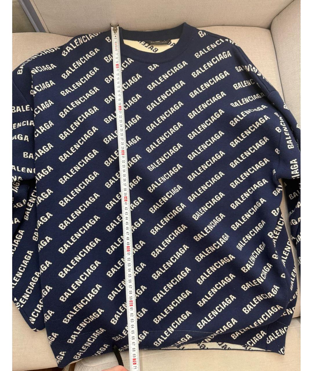 BALENCIAGA Темно-синий хлопковый джемпер / свитер, фото 6